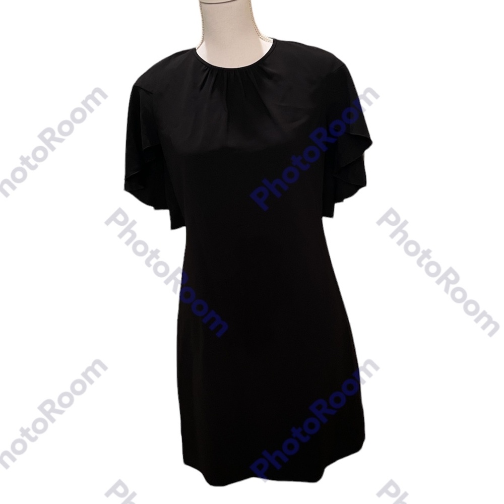 Elie Tahari Little Black Dress Lolly Dress with Flutter Sleeves Size 4. …